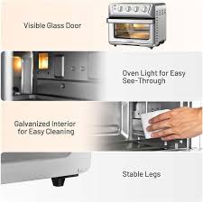 Costway 21 5qt Air Fryer Toaster Oven 1800w Countertop Convection Oven W Recipe Silver