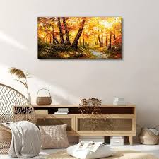 Forest Autumn Leaves Nature Canvas Wall