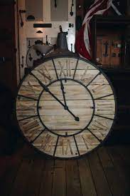 Large Rustic Style Wooden Wall Clock