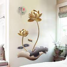 golden lotus lotus wall wallpaper 3d