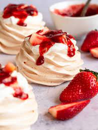 mini strawberry pavlova nests rich