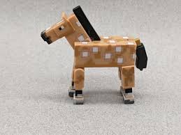 minecraft toy tan spotted horse with