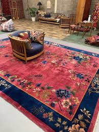 large chinese art deco rug in wool for