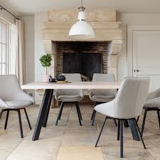 Banks dining table with 6 chairs. Gaudi Dining Chair Light Grey Chic Modern Furniture Insideout Living