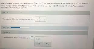 Solved Write An Equation Of The Line