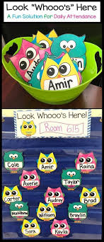 Owl Attendance Display Look Whos Here Name Cards