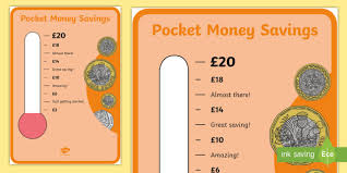 Pocket Money Savings Chart Money Bank Earning Finance