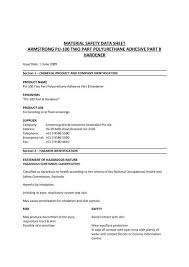 material safety data sheet armstrong pu