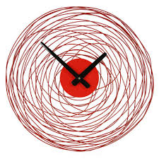 Red Wire Vortex Wall Clock