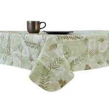 Vinyl tablecloths can be used every day, and many are suited for both indoor and outdoor use. Everyday Luxuries Boxed Fern Leaf Nature Motif Stain Resistant And Spill Proof With Flannel Backing Vinyl Tablecloth For