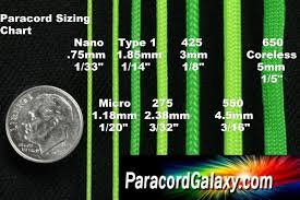 Paracord Sizes Nice Selection And Good Pricing Paracord