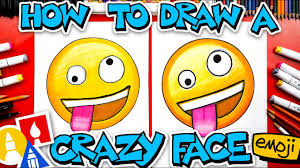 how to draw the crazy face emoji