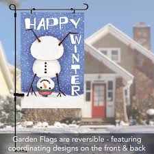 happy winter garden flag sign