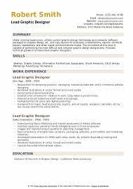 lead graphic designer resume sles