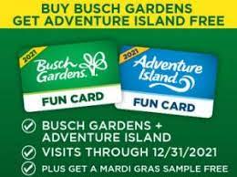 busch gardens fun card fun 4 daytona kids