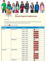 Parent Teacher Conference Sign Up Sheets