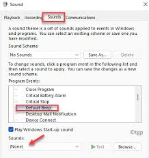 how to turn off beep sound in windows 11