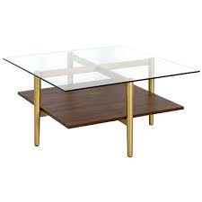 Brown Glass Square Coffee Table