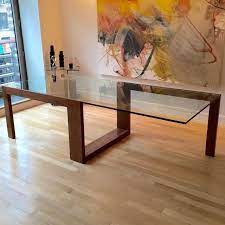 contemporary glass top dining table
