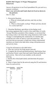 Solved Badm 3963 Chapter 11 Project Management Homework A