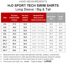 H2o Sport Tech Long Sleeve Swim Shirt Navy 2xl 6xl 2xlt 5xlt 908b