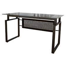 The contoured shape of a glass corner desk is a feature that every home or apartment owner short on open space should consider. Fiske Glass Computer Desk Black Christopher Knight Home Target