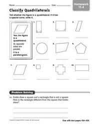 Classifying Quadrilaterals Lesson Plans Worksheets