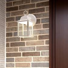 Maxxima 1 Light White Led Outdoor Wall Lantern Sconce With Dusk To Dawn Sensor