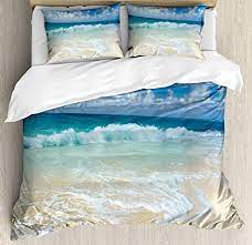 wave queen size duvet cover set by