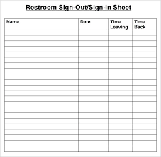 Sign In Sign Out Sheet Template Xtech Me