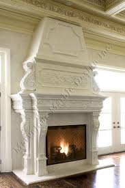 italian limestone fireplace mantel in
