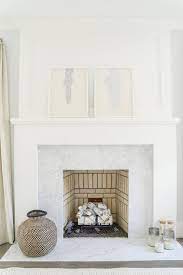 Marble Tiles On White Bedroom Fireplace