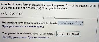 Write The Standard Form Of The Equation