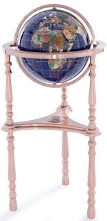lapis gemstone globe on ambador