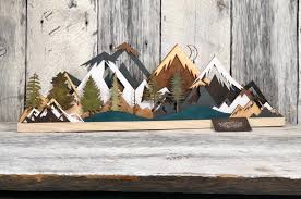 Handmade Wood Mountain Wall Art Brings