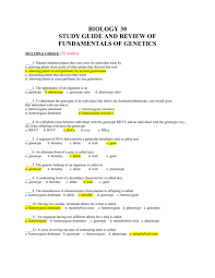 fundamentals of genetics review answers