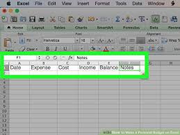 How To Make A Personal Budget On Excel With Pictures Wikihow