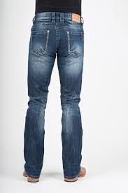 Stetson Mens Plain Back Pocket W Distressed Seams Jean