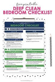 deep clean bedroom checklist free