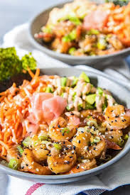 easy teriyaki shrimp rice bowls the