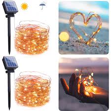 solar powered copper wire led string