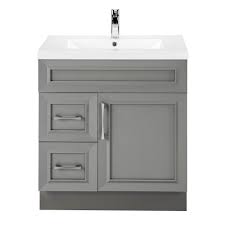 Free shipping on orders over $49. Cutler Kitchen Bath Fossil 30 Inch W 2 Drawer 1 Door Freestanding Vanity In Grey With Ac The Home Depot Canada