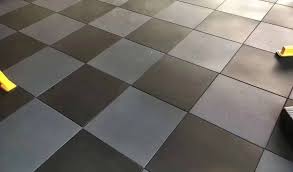 installing rubber flooring tiles