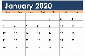 Most liked by kindergarten kids. Free January Calendar 2020 Printable Template Blank In Pdf Word Excel 6 Excel Calendar Template Free Printable Calendar Templates Calendar Template