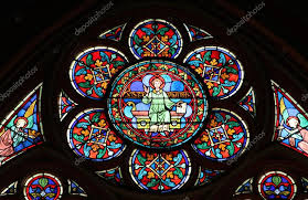 Stained Glass Window In Cathedral Notre