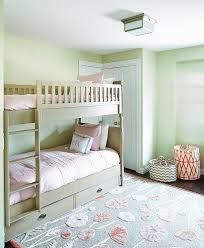 Pale Green Walls And Bunk Bed