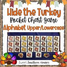 Hide The Turkey Pocket Chart Game Alphabet Upper And Lowercase