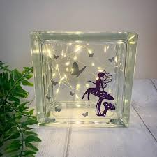 Fairy Light Up Glass Block Nightlight