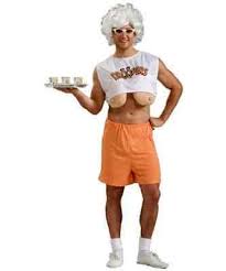 Droopers Retired Hooters Girl Old Funny Fancy Dress Up