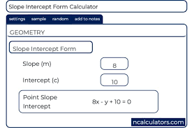 Slope Intercept Form Calculator Slope